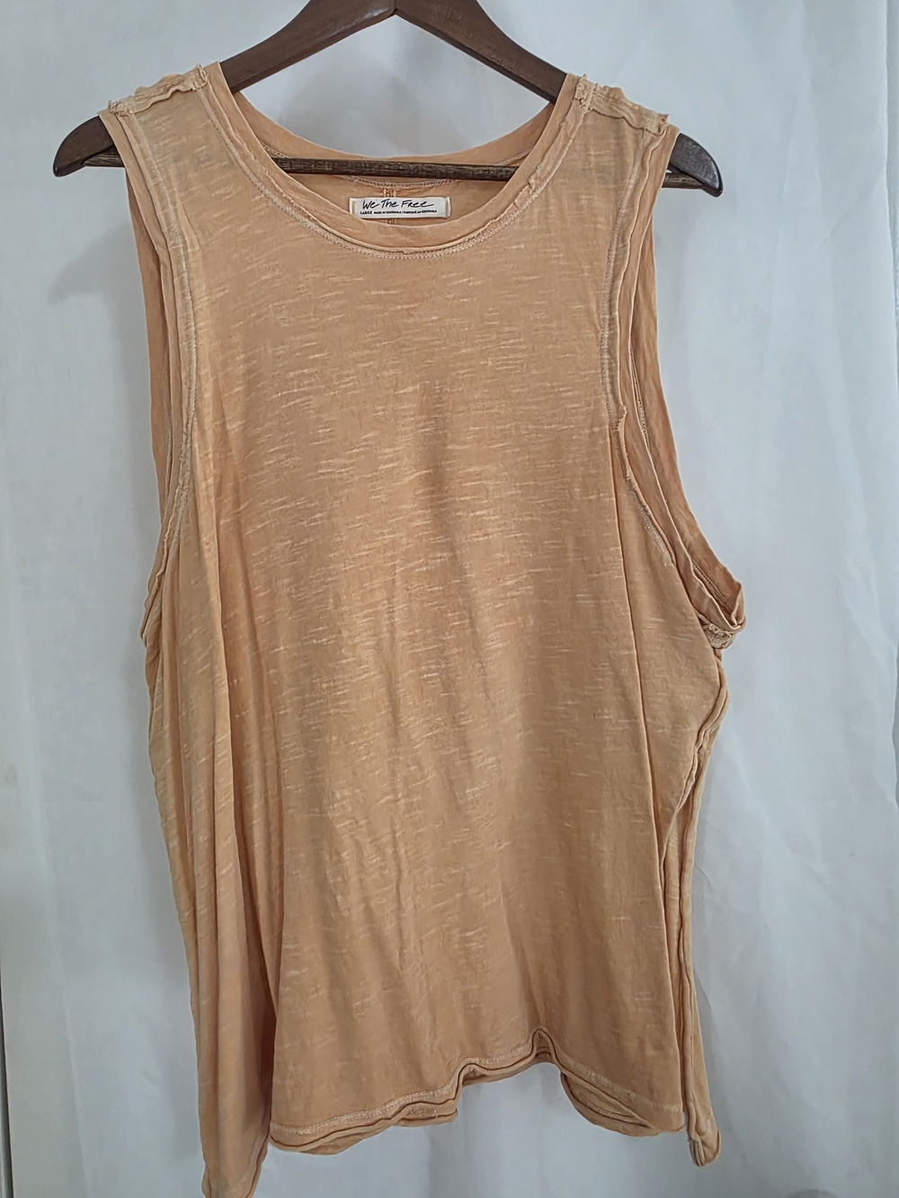 Free People Peach Sleeveless Muscle Tank Top